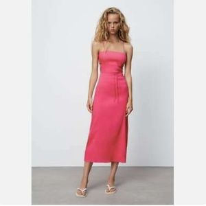 ZARA Pink Strappy Maxi Dress